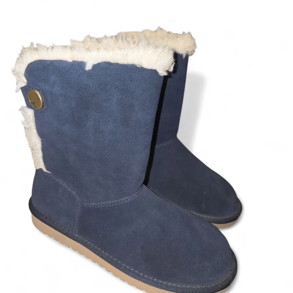 Koolaburra by UGG Women’s Boots Size 7‎ Navy Suede Faux Fur Lined Style 10201